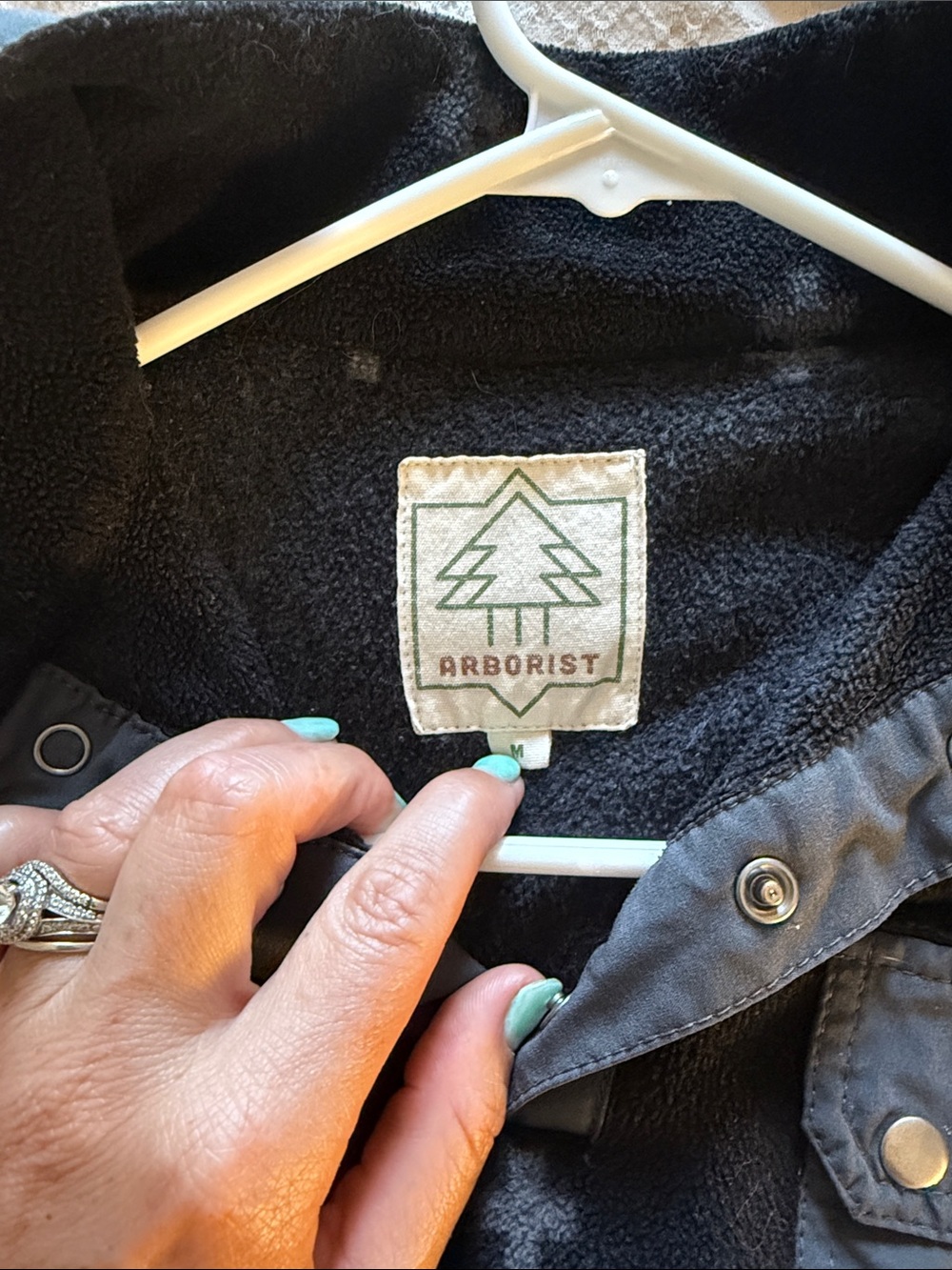 Arborist Black Lightweight Shirt Jacket with Fleece Lining